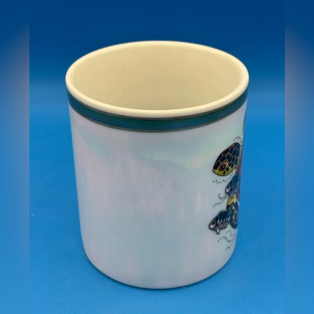 Grand Turk Turks & Caicos Islands Coffee Mug Sea Turtle Fish Souvenir Iridescent